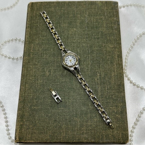 Two-Tone Round Dial Watch with Mother of Pearl Dial - Picture 6 of 6